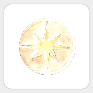 Compass, talisman, magic. Watercolor illustration, hand drawn modern freehand Sticker